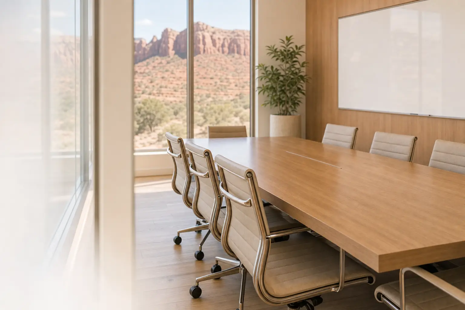 Clean conference room in a Southern Utah office