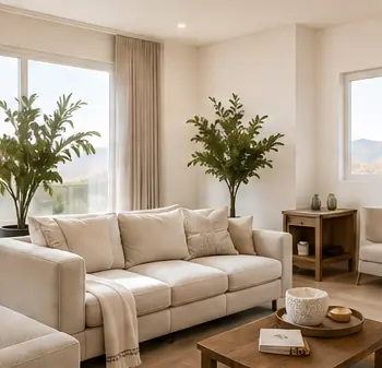 Tidy living room in a Southern Utah home ready for a first cleaning visit