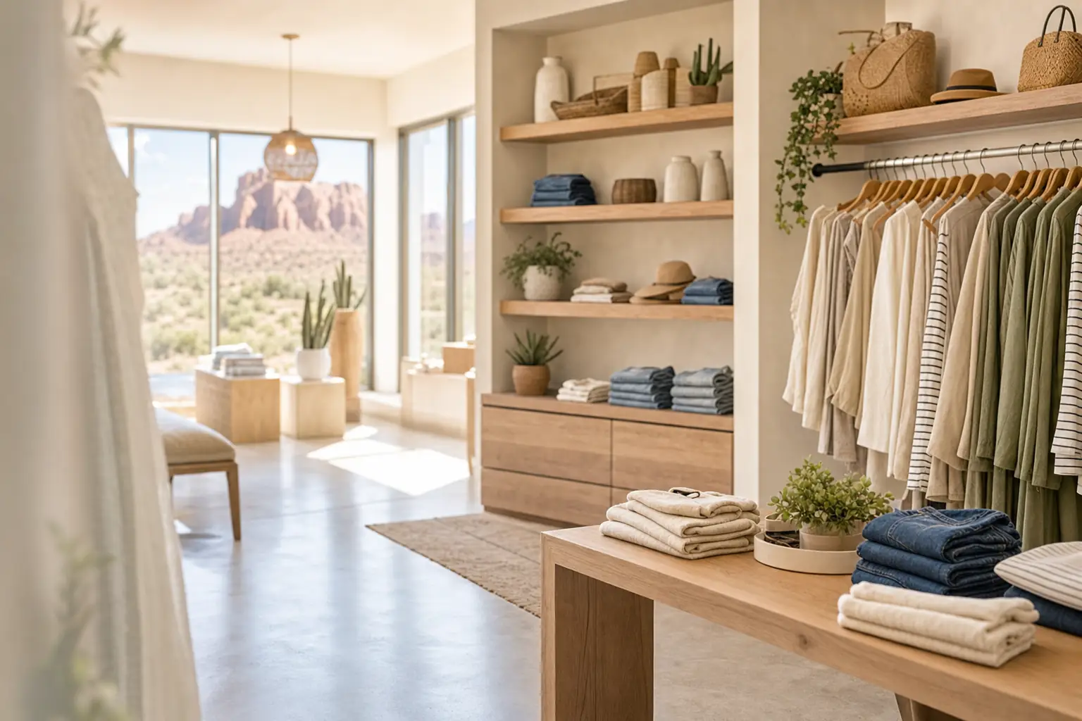 Clean boutique retail store interior in Southern Utah